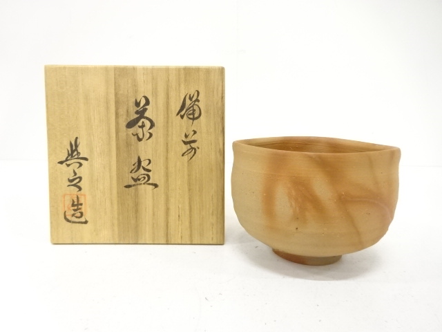 JAPANESE TEA CEREMONY / BIZEN WARE HIDASUKI TEA CHAWAN / ARTISAN WORK